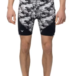 Gray Camo Biker Shorts